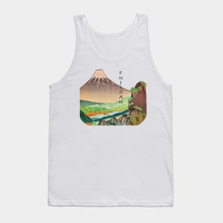 Lispe Fuji san minimal travel poster style Tank Top